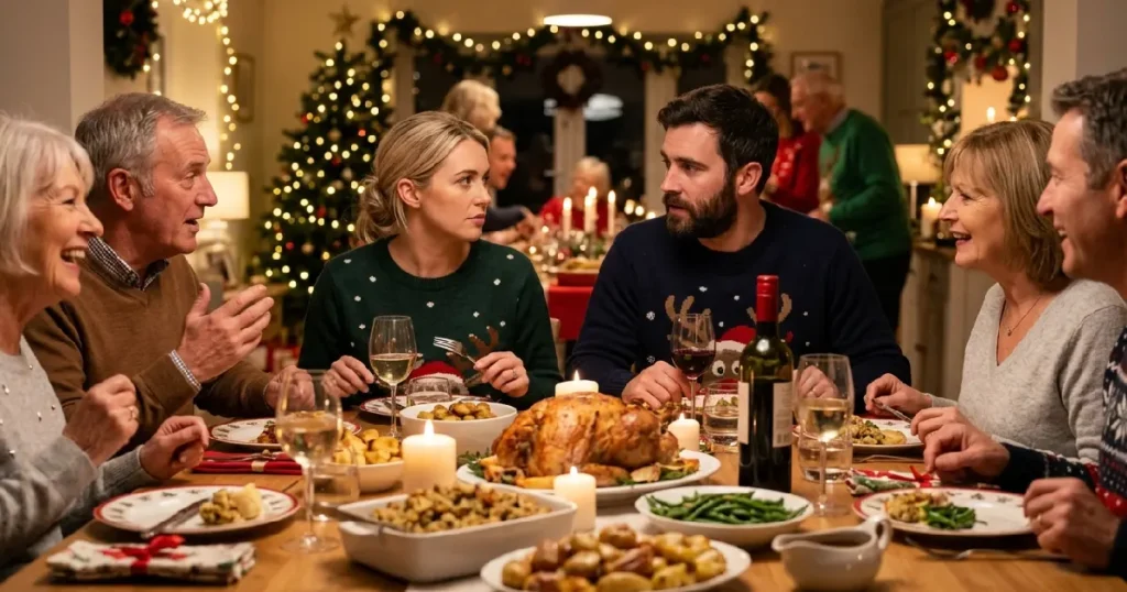 Family dinner table holiday
