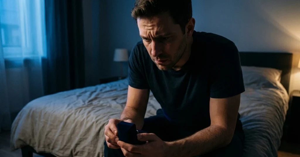 Man Experiencing Cold Feet and Commitment Anxiety Alone