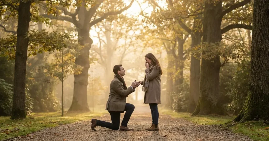 Private And Peaceful Marriage Proposal Outdoors With No Crowd