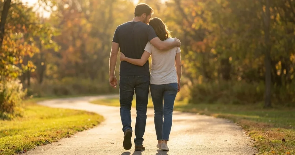 Reassuring Embrace Couple Overcoming Fear of Marriage