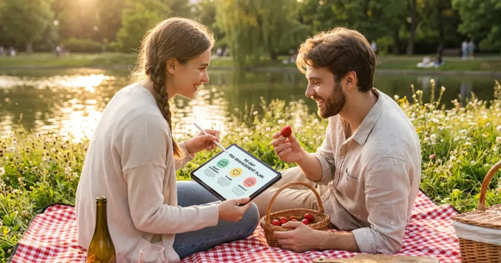Young Couple Discussing Marriage Timeline Checklist - Best Dating Before Marriage Advice