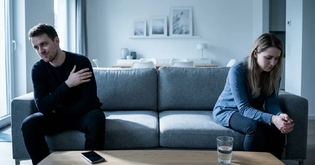 Couple Experiencing Contempt And Disconnection In A Relationship Moment