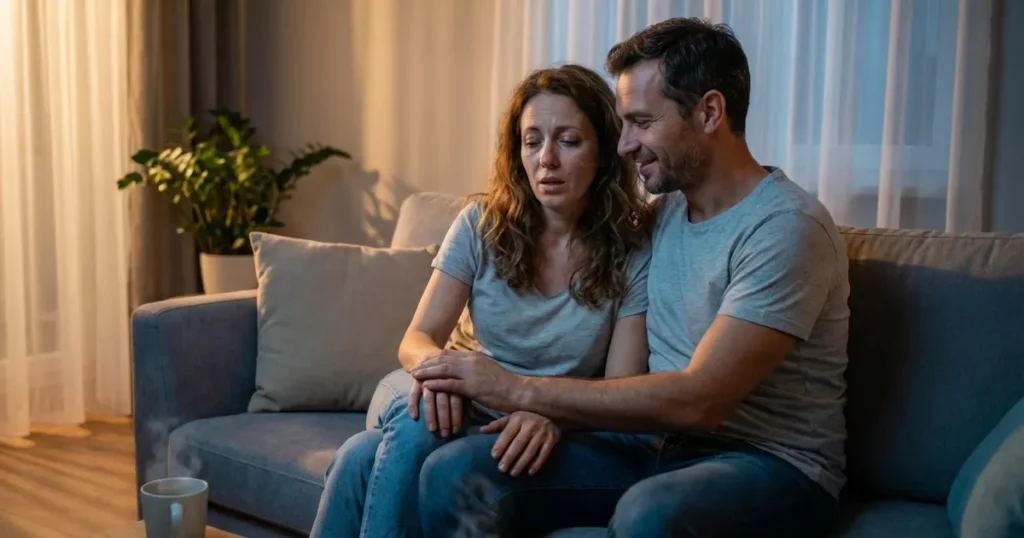 Mental Health in Relationships_ Couple Finding Calm Connection Amid Stress