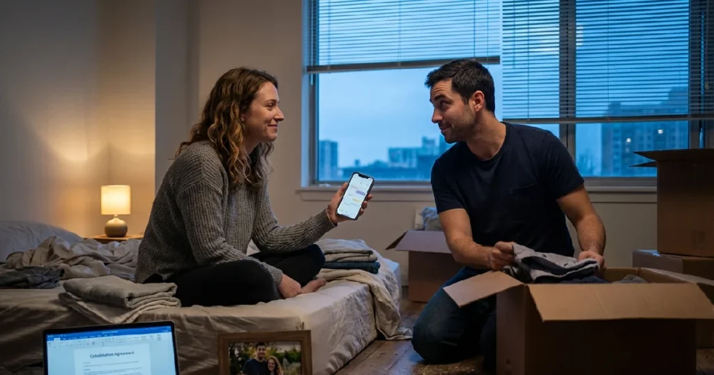 Moving In Together Checklist_ Couple Discussing Commitment Timeline