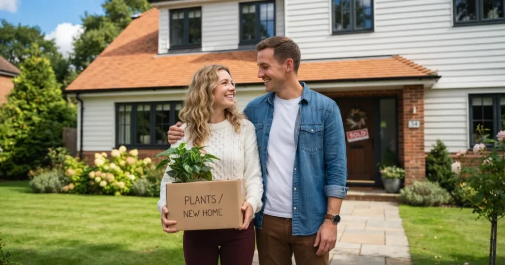Couple moving into new house