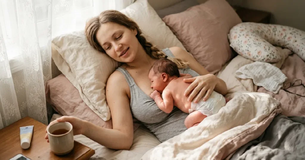 Laid-Back Breastfeeding at Dawn