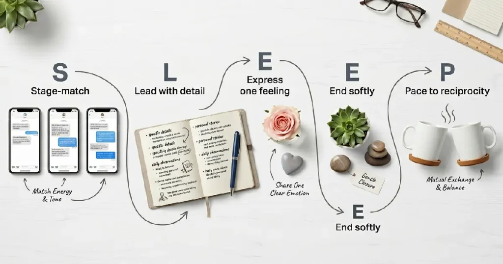 SLEEP Framework For Writing Personal Goodnight Text Messages Infographic