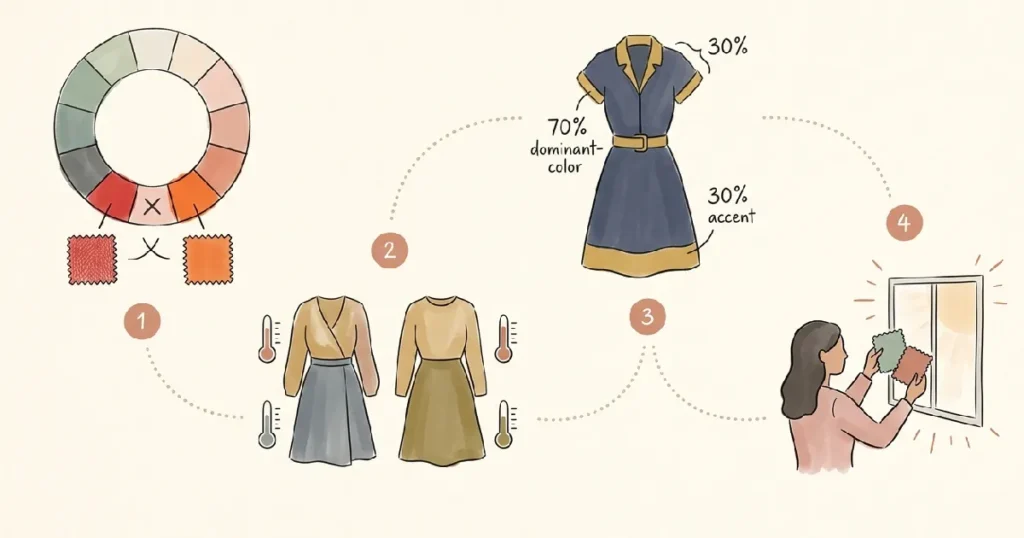 Color Coordination Steps Infographic Illustration
