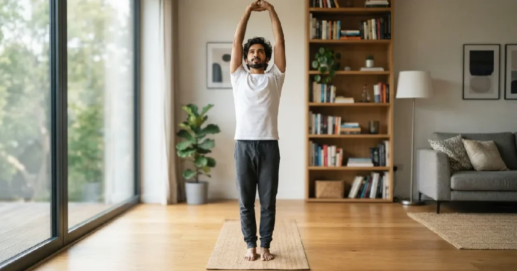 Man performing yoga pose