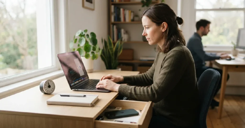 Woman working at desk