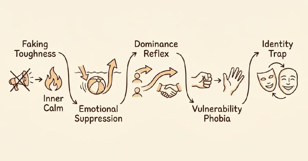 Five Faces of Exaggerated Masculinity and How to Break Free — Simple Step Illustration