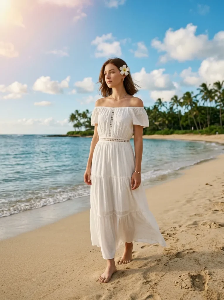 Romantic Off-the-Shoulder Smocked Dress