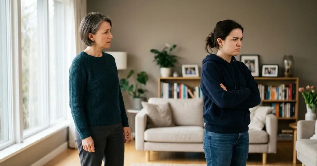 Tense Moment Between a Mother and Her Grown Daughter