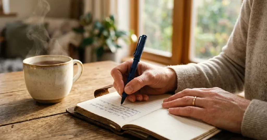 Woman Journaling to Recognize Narcissistic Patterns in Marriage