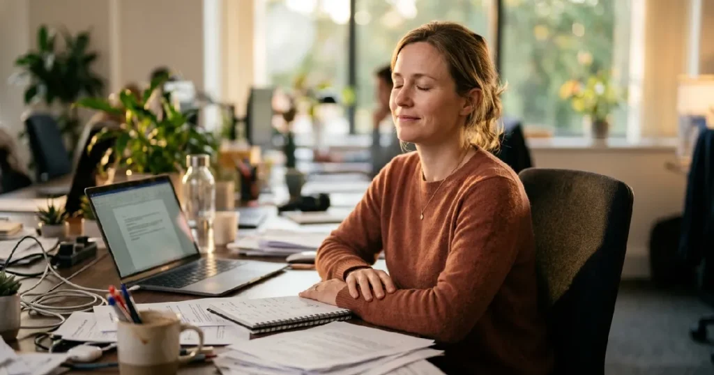 Finding Calm at Your Desk with Short Mindfulness Meditation
