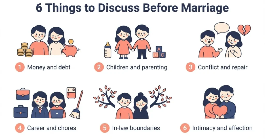 6 Things to Discuss Before Marriage Checklist