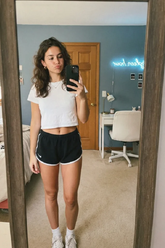 Athleisure Crewneck & Bike Shorts