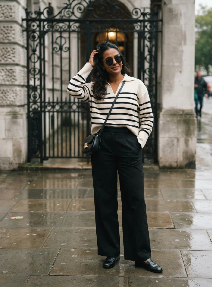 The Breton Stripe Knit & Tapered Slacks