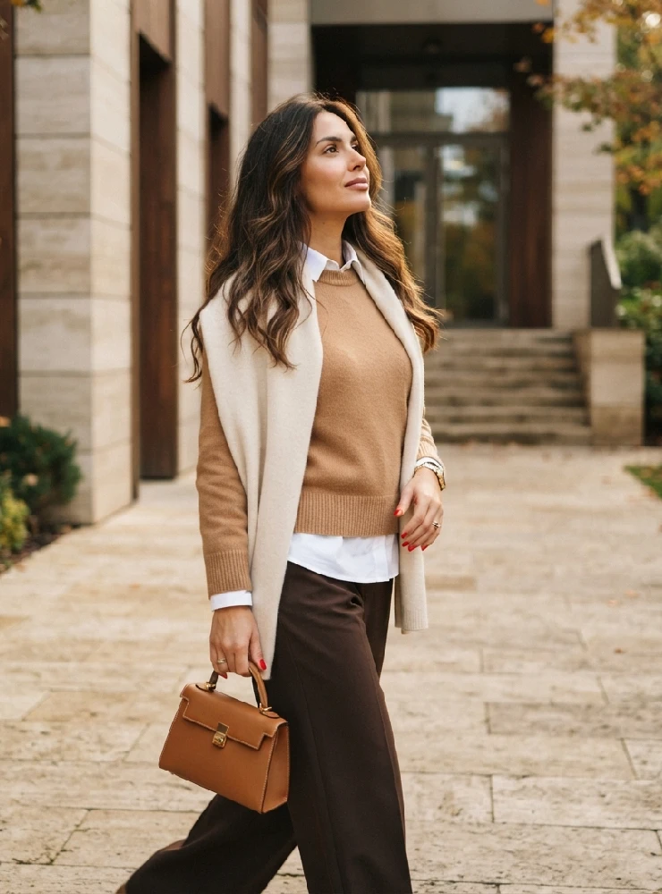 The Drape-Shoulder Knit & Smart Chinos