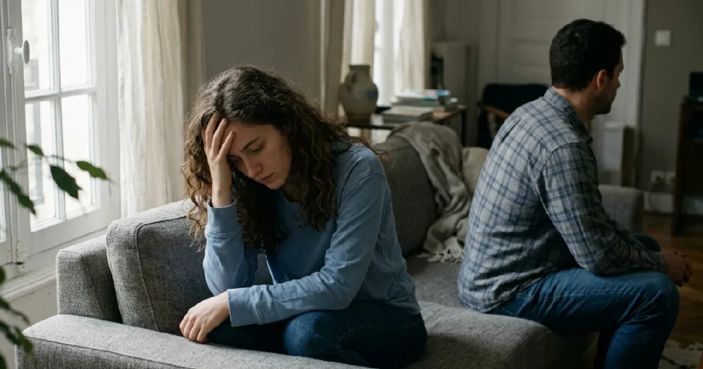 A couple going through a difficult emotional period